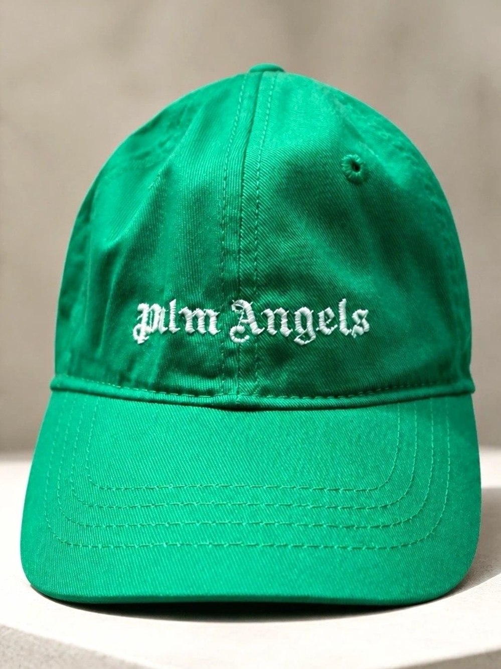 Palm Angels Classic Logo Green Solid Baseball Cap, Medium Adjustable Unisex